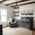 Navy Check Little Man Nursery