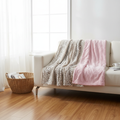 Lynx Minky and Blush Hide Minky Blanket - DBC Baby Bedding Co