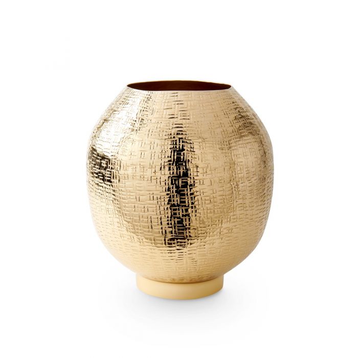 Mali Medium Cache Pot - Brass