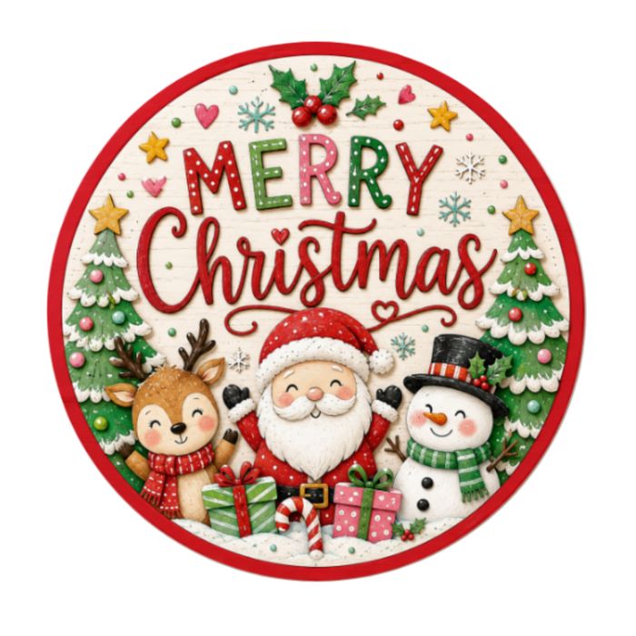 Merry Christmas Friends 10" Wreath Sign, Home Decor, The Ritzy Cactus