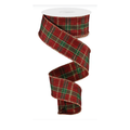 Metallic Red Gold Green Plaid Wired Ribbon by RG Ribbon – 1.5" x 10 yards