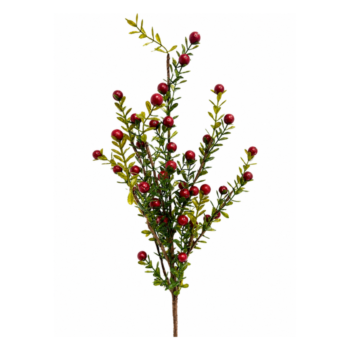 Mini Wild Cranberry Leaf Spray  16"  Holiday Wreath Greenery