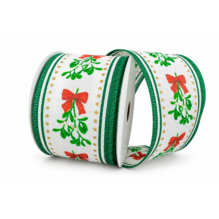 Mistletoe Bow  2.5" x 10 Yards Wired Holiday Ribbon