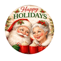 Mr & Mrs Claus Happy Holidays 10" Wreath Sign, Home Decor, The Ritzy Cactus
