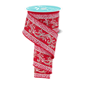 Multi Swirls Red White Gold  Wired Ribbon by RG Ribbon – 2.5" x 10 Yards, Wreath Ribbon