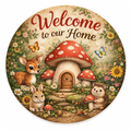 Mushroom Welcome 10 Inch Wreath Sign, Metal Wreath Sign, Home Decor, DIY, The Ritzy Cactus
