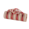 Natural Red White Metallic Striped Mesh -10.25 inches x 10yards, Poly Mesh, Wreath Making
