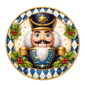 Nutcracker Blue Harlequin Christmas  Sign 10" Wreath Sign, Home Decor, The Ritzy Cactus