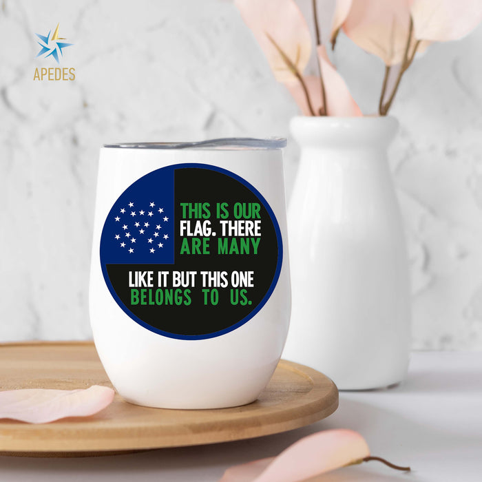 NYPD This Is Our Flag Stainless Steel Stemless Wine Cup 12 OZ - Apedes Flags And Banners
