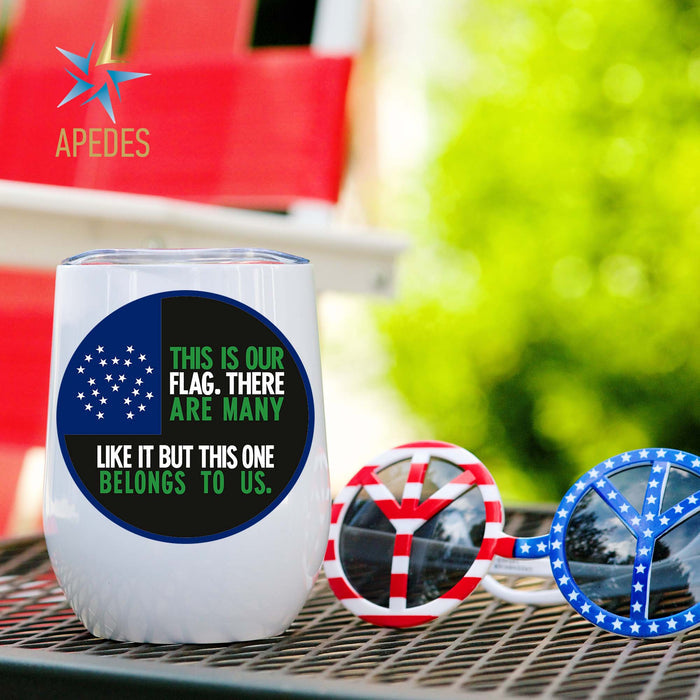 NYPD This Is Our Flag Stainless Steel Stemless Wine Cup 12 OZ - Apedes Flags And Banners