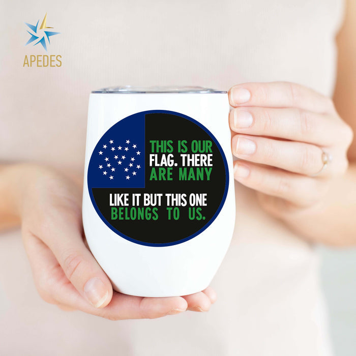 NYPD This Is Our Flag Stainless Steel Stemless Wine Cup 12 OZ - Apedes Flags And Banners