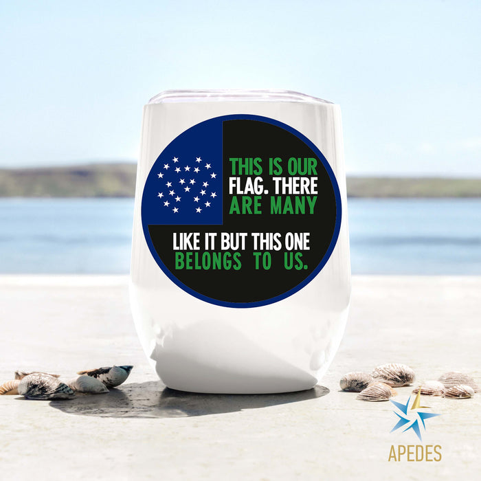 NYPD This Is Our Flag Stainless Steel Stemless Wine Cup 12 OZ - Apedes Flags And Banners