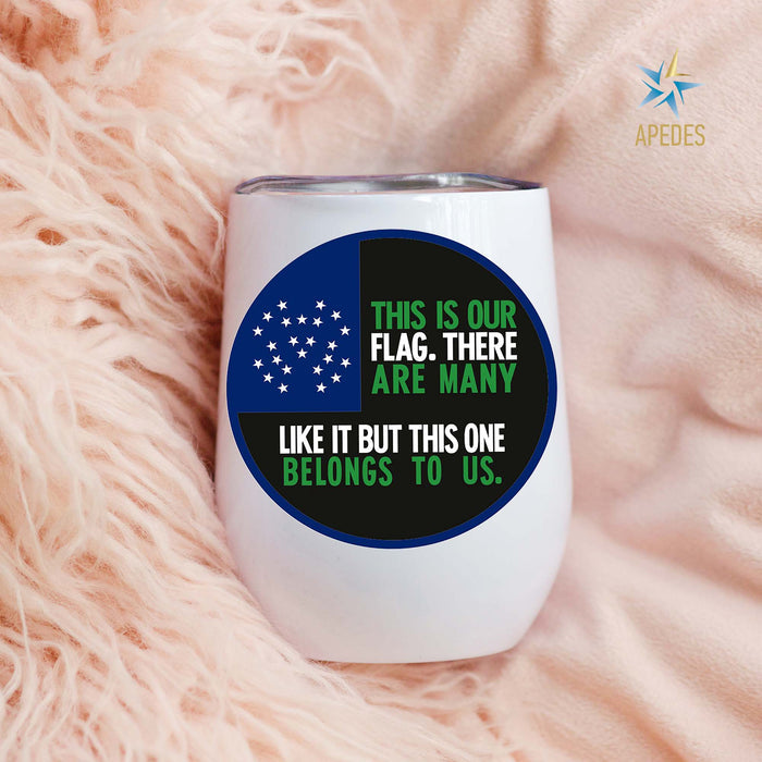 NYPD This Is Our Flag Stainless Steel Stemless Wine Cup 12 OZ - Apedes Flags And Banners