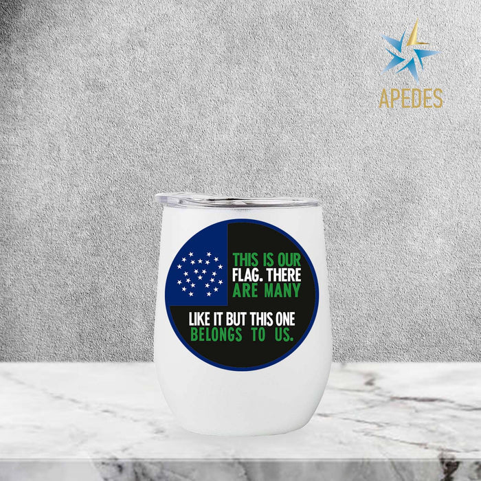 NYPD This Is Our Flag Stainless Steel Stemless Wine Cup 12 OZ - Apedes Flags And Banners