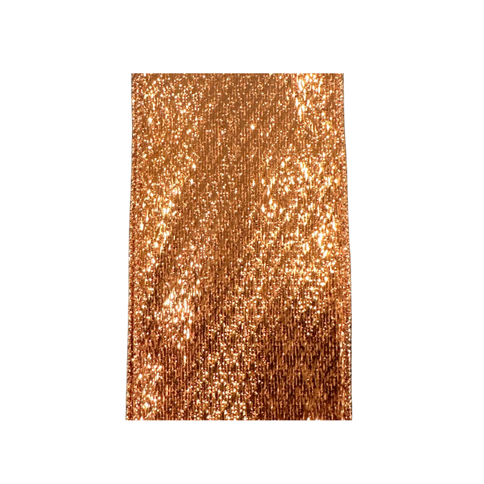 Orange Foil Wired Ribbon by JAS Ribbon – 2.5" x 10 Yards, Wreath Ribbon