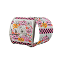 Orange Pink white Pumpkin Spider Web Wired Ribbon by JAS – 2.5" x 10 Yards, Wreath Ribbon