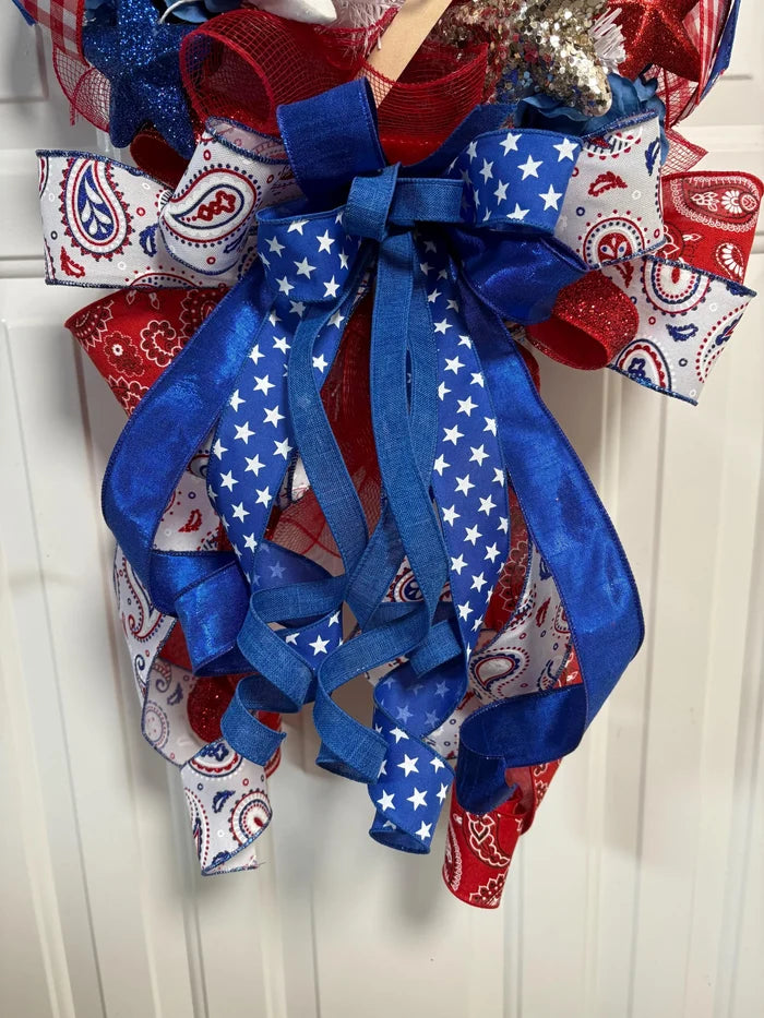 Oversized Patriotic Popsicle Wreath, Door Swag, Home Decor
