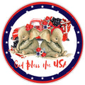 Patriotic Elephant God Bless The USA Sign, Wreath Sign, Home Decor