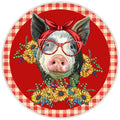 Pig with Glasses Sign, Country Sign, Wreath Sign, Home Decor
