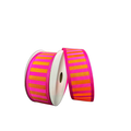 Pink Orange Stripe Halloween Wired Ribbon by JAS Ribbon – 1.5" x 10 Yards, Wreath Ribbon