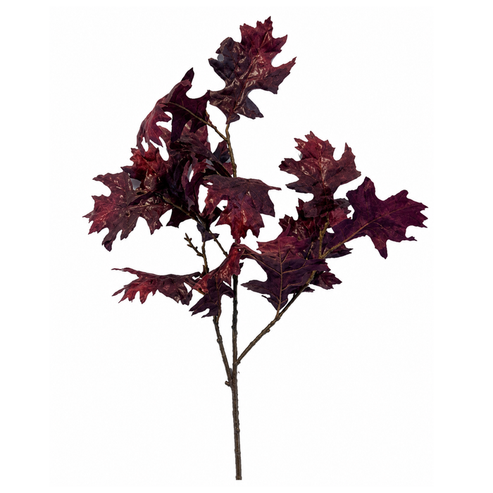 Plum Color Oak Leaf 28 Inch Spray| Fall Halloween Stem Embellishment | DIY Wreath Supply