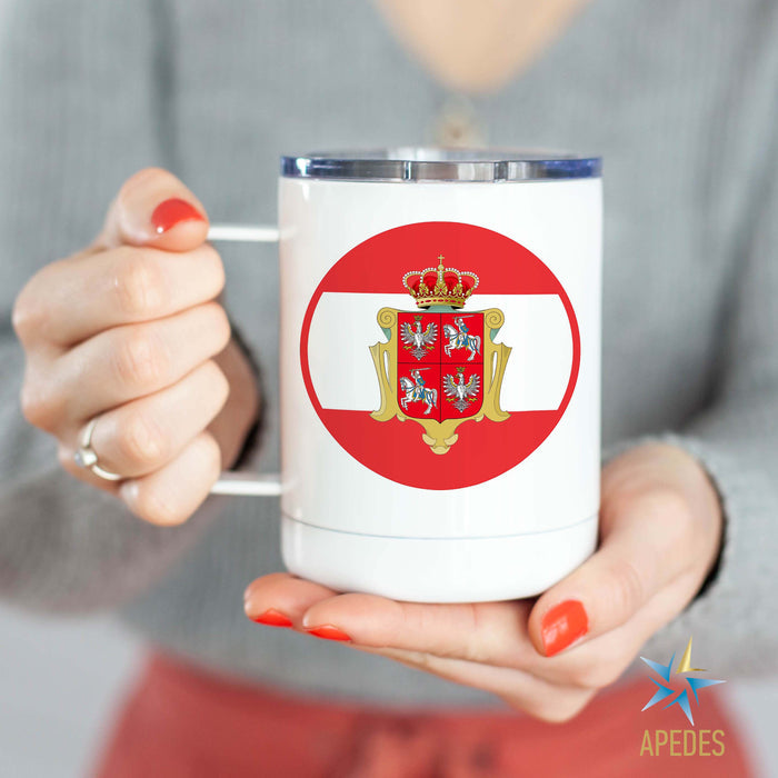 Polish - Lithuanian Commonwealth Stainless Steel Travel Mug 13 OZ - Apedes Flags And Banners