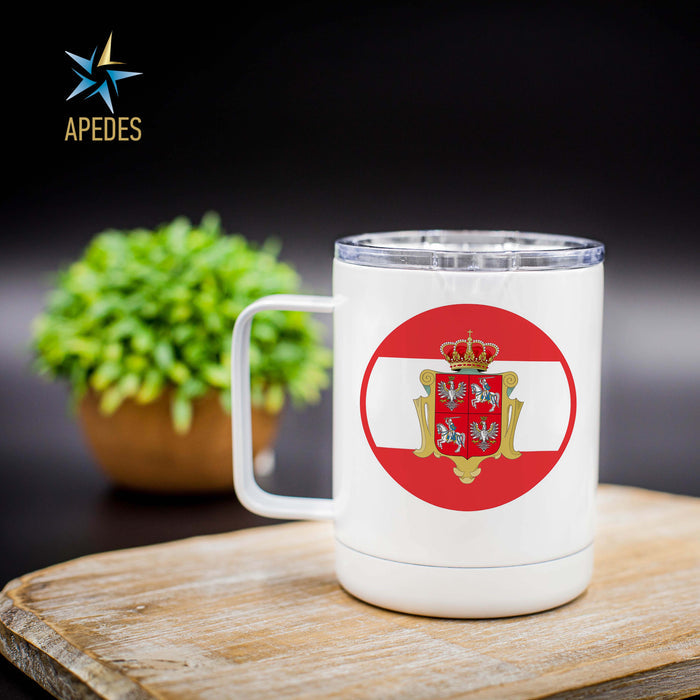Polish - Lithuanian Commonwealth Stainless Steel Travel Mug 13 OZ - Apedes Flags And Banners