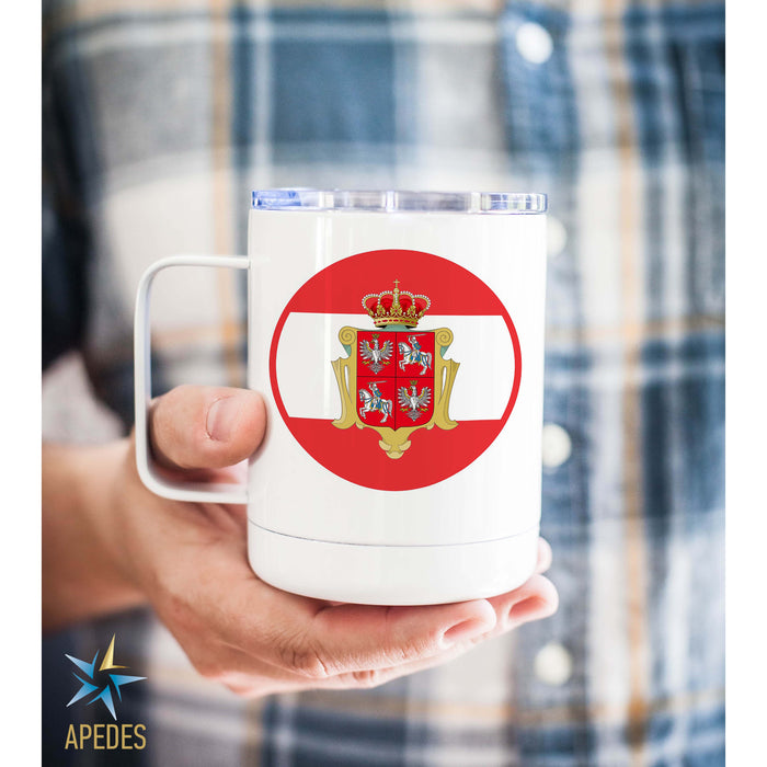 Polish - Lithuanian Commonwealth Stainless Steel Travel Mug 13 OZ - Apedes Flags And Banners