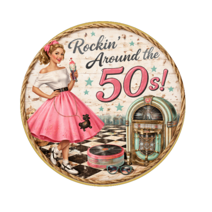 Poodle Skirt  10" Wreath Sign, Home Decor, The Ritzy Cactus