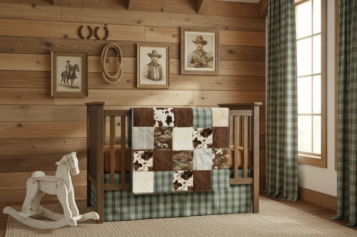 Prairie Cowboy Western Boy Crib Bedding - DBC Baby Bedding Co
