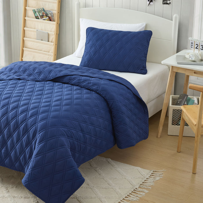 Twin / Navy Blue / Diamond Pattern
