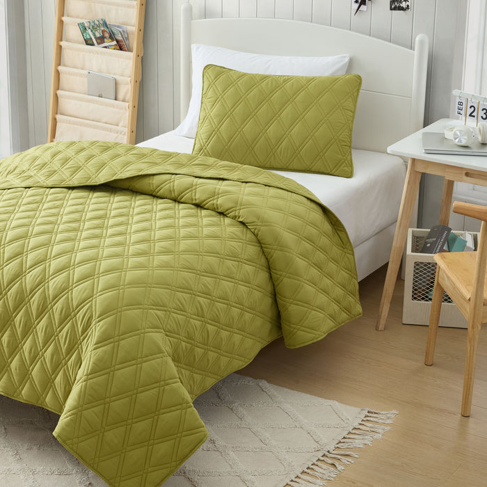Twin / Olive Green / Diamond Pattern