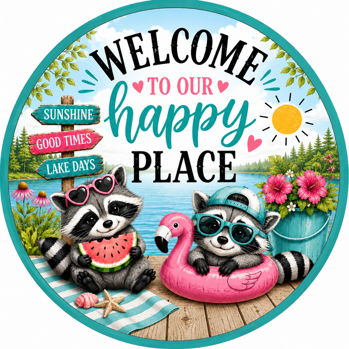 Raccoon Lake  10" Wreath Sign, Home Decor, The Ritzy Cactus