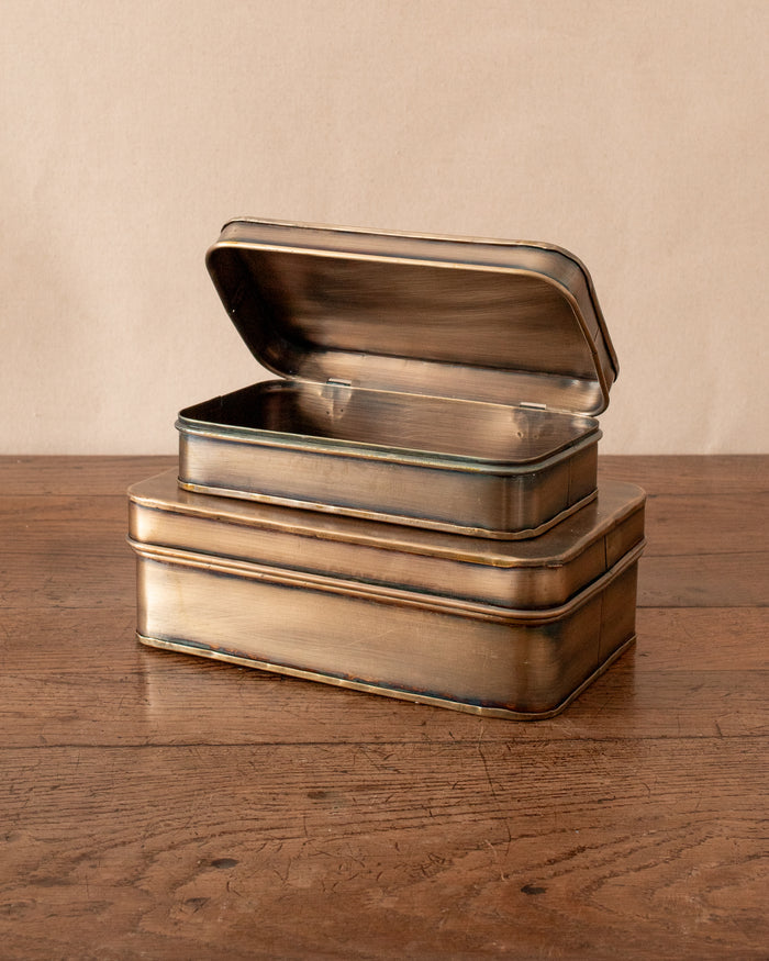 Rectangle Brass Boxes (S/2)