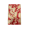 Red Gold Holly Wired Ribbon by JAS Ribbon – 2.5" x 10 Yards, Wreath Ribbon