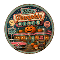 Retro Pumpkin Diner Halloween 10" Wreath Sign, Home Decor, The Ritzy Cactus