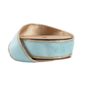 Reversible Aqua Gold Velvet Wired Ribbon by LA – 1" x 10 Yards,  Wreath Ribbon