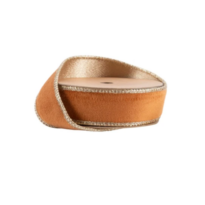 Reversible Rust Gold Wired Ribbon by LA – 1" x 10 Yards,  Wreath Ribbon