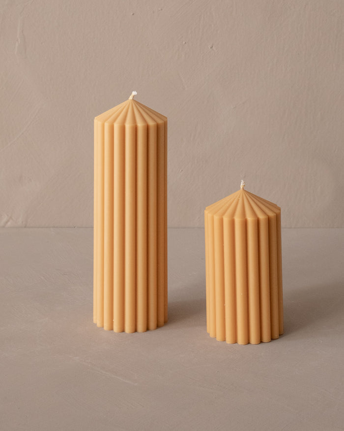Ribbed Peak Pillar Candle