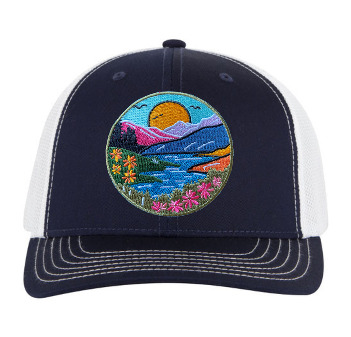 River Mountain Wildflower Adult Trucker Hat