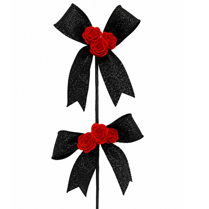 Rose Bow Spray 26" H x 9"W Halloween, Valentine Embellishment