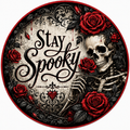 Rose Skeleton Halloween Sign 10" Wreath Sign, Home Decor, The Ritzy Cactus