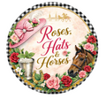 Roses Hats & Horses 10 Inch Wreath Sign, Metal Wreath Sign, Home Decor, The Ritzy Cactus