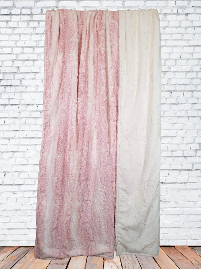 Luxe Minky Blanket - Rosewater Fawn Minky and Ivory Hide Minky - DBC Baby Bedding Co