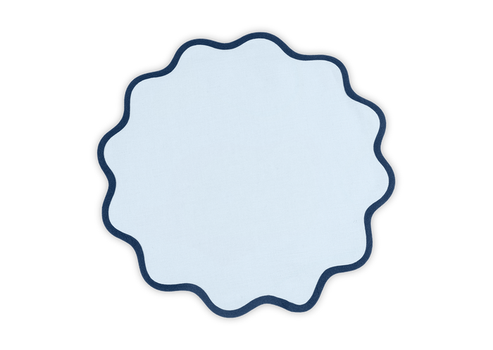 Circle: 16" Round / Ice Blue & Navy