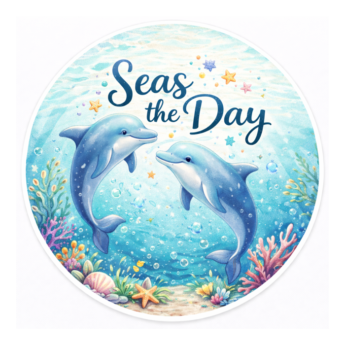 Seas The Day 10" Wreath Sign, Home Decor, The Ritzy Cactus