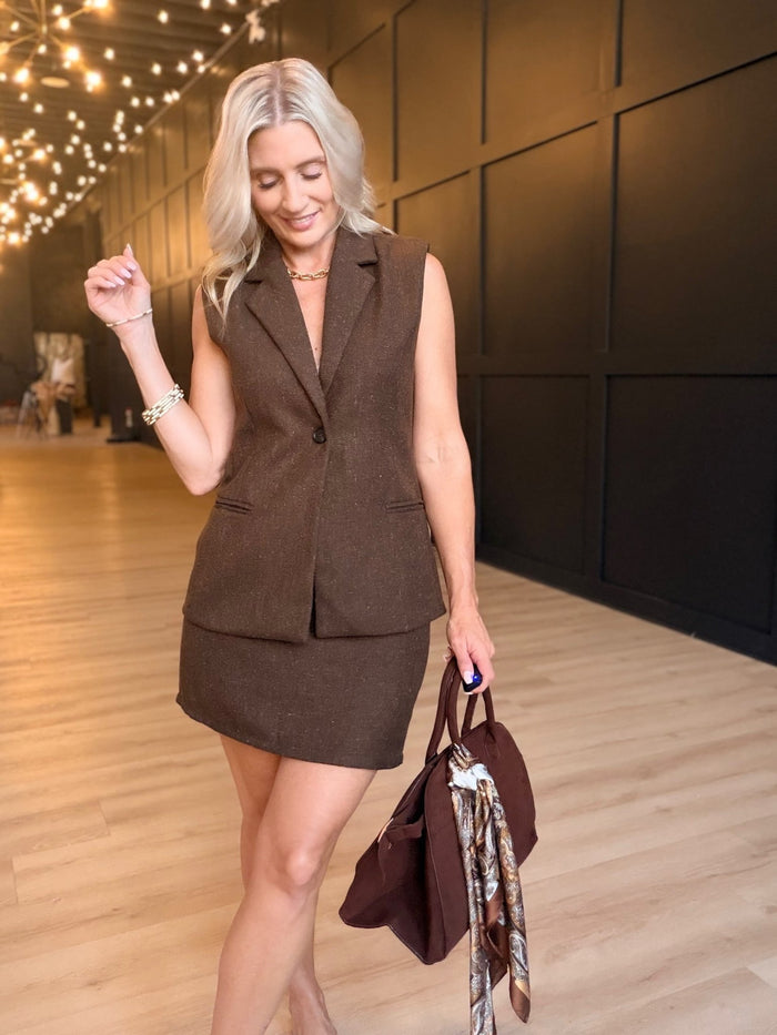 Simmons Mini Skirt in Oak - Infinity Raine