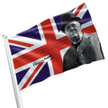 Sir Winston Churchill British Statesman Prime Minister of the United Kingdom Flag Banner