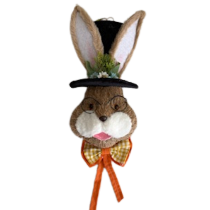 Sisal Bunny Head with Bow Wreath Attachment, Easter Wreath Supplies, DIY Craft Supplies, Wreath Making
