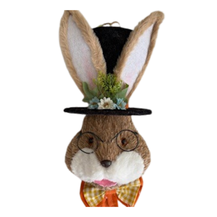 Sisal Bunny Head with Bow Wreath Attachment, Easter Wreath Supplies, DIY Craft Supplies, Wreath Making